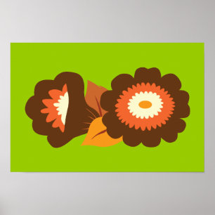 Affiches Fleurs Brown rétro
