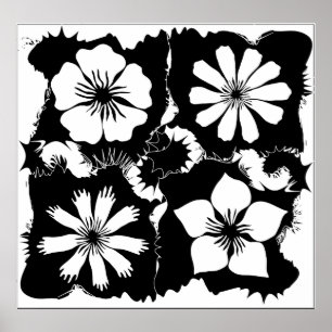 Affiches fleurs carrées