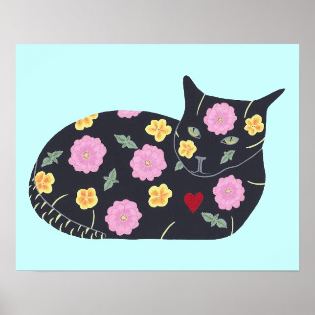 Affiches Fleurs de chat noir Plantes Chats Peuvent Manger A (Devant)