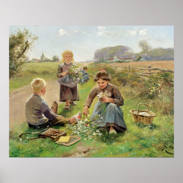 Affiches Fleurs de collecte (huile sur toile) (Devant)