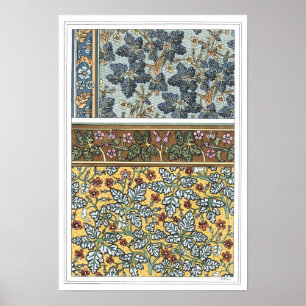 Affiches Fleurs de Géranium Sauvage Art Nouveau Floral Vint