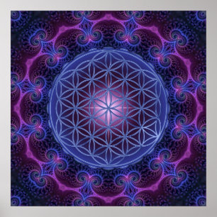Affiches FLEURS DE LA VIE/Carré Blume des Lebens Mandala II
