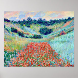 Affiches Fleurs de pavot dans un champ, Claude Monet