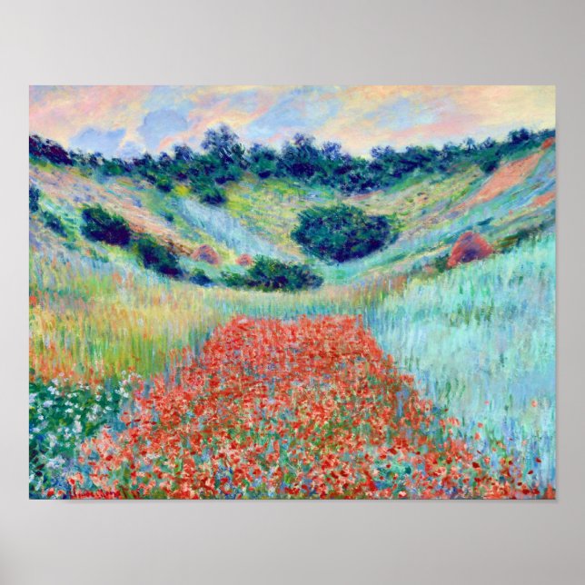 Affiches Fleurs de pavot dans un champ, Claude Monet (Devant)