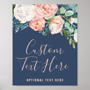 Affiches Fleurs de pivoine romantiques Panneau personnali