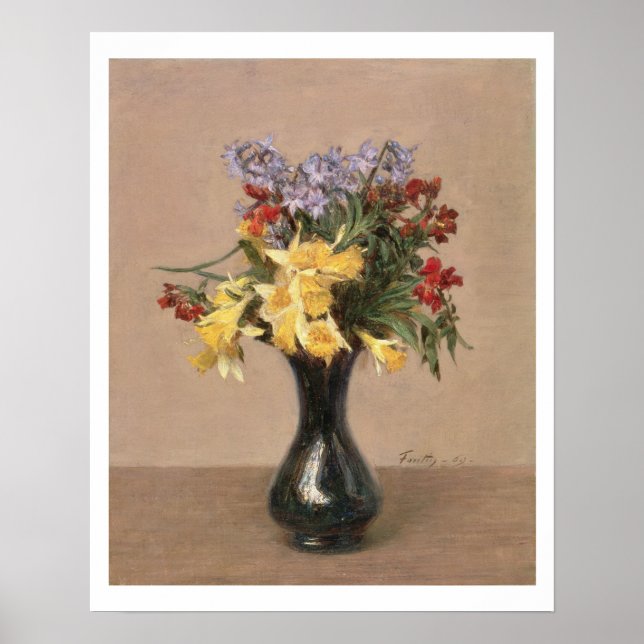 Affiches Fleurs de printemps, 1869 (huile sur toile) (Devant)