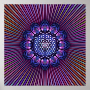 Affiches FLEURS DE VIE / Blume des Lebens - Mandala II