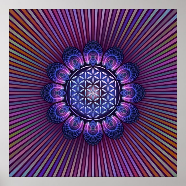 Affiches FLEURS DE VIE / Blume des Lebens - Mandala II (Devant)