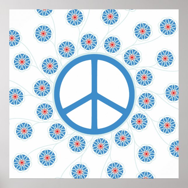 Affiches Fleurs des signes de paix (Devant)
