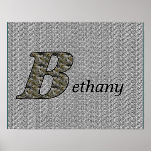 Affiches Fleurs d'hortensia à initiale de monogramme B Pers
