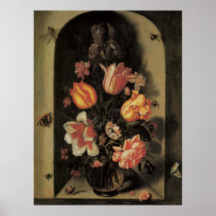 Affiches Fleurs en Vase, Vintage Baroque Floral Still Life