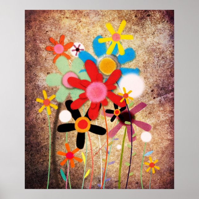 Affiches Fleurs faites main (Devant)