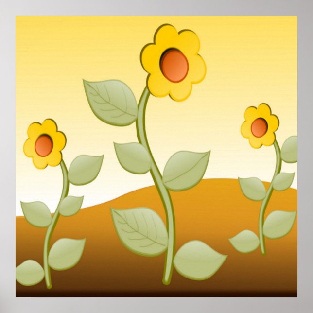 AFFICHES FLEURS JAUNES (Devant)