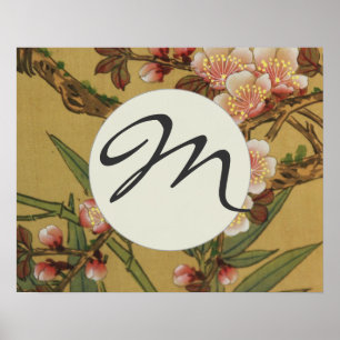 Affiches Fleurs vintages de cerises Fleurs japonaises asiat