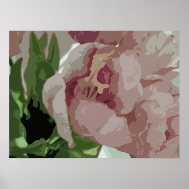 Affiches Floral Abstrait - Tulipes roses 6 (Devant)