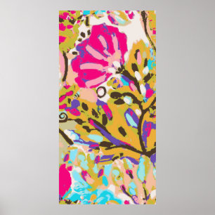 Affiches Floral Boho rose I