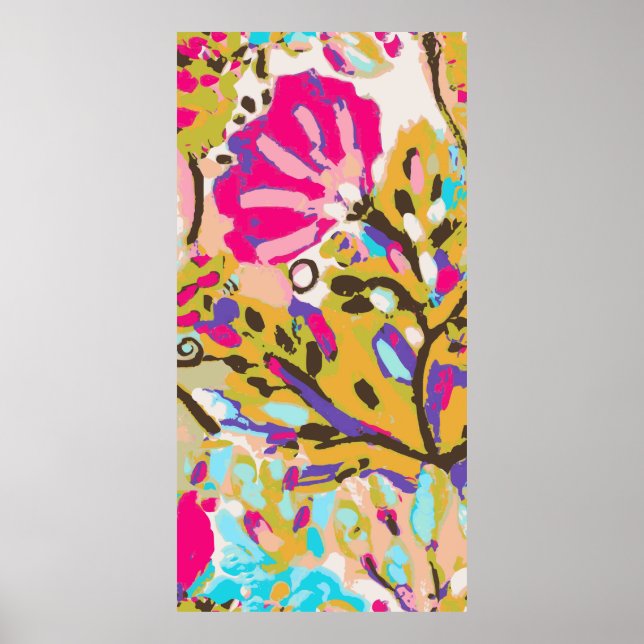 Affiches Floral Boho rose I (Devant)