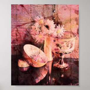 Affiches Floral Pink Grunge