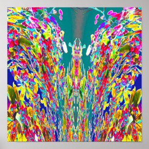 Affiches Flore cristalline flux d'énergie numérique Reiki M