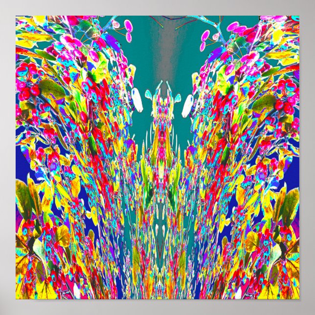 Affiches Flore cristalline flux d'énergie numérique Reiki M (Devant)