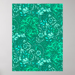Affiches Flore d'algues Art nouveau, turquoise et aqua