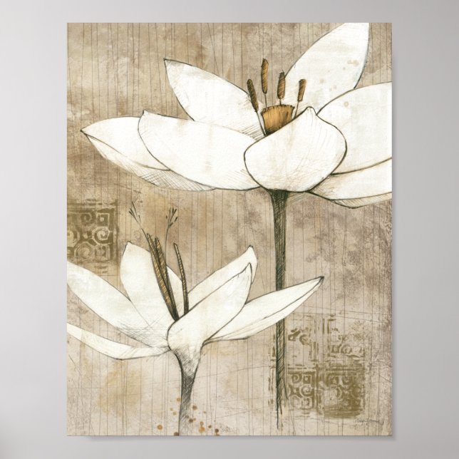 Affiches Flore dessinée par crayon (Devant)