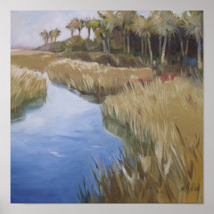 Affiches Floride marécage nature grasses et palmier