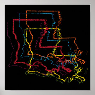 Affiches flou de fierté louisiana