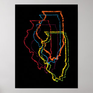 Affiches flou de la fierté illinoise
