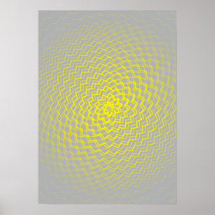 Affiches Flower Energy Motif gris jaune