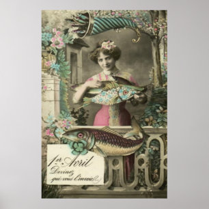 Affiches Flower Fish Cornucopia Poisson d'avril