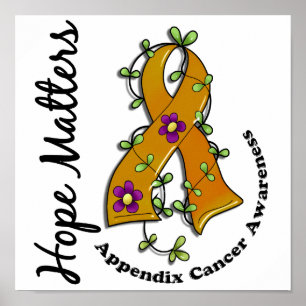 Affiches Flower Ribbon 4 Hope Matters Appendix Cancer