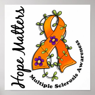 Affiches Flower Ribbon 4 Hope Matters Multiple Sclerosis