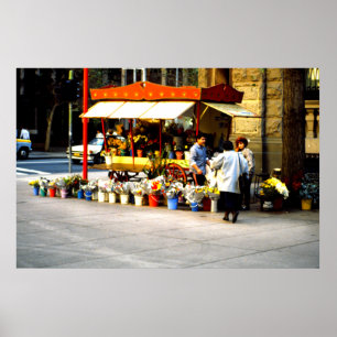Affiches Flower seller, Santiago, Chile