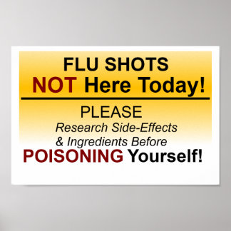 Affiches Flu shot NOT here today