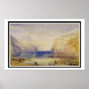 Affiches Fluelen : Matin (regardant vers le lac) 1845 (