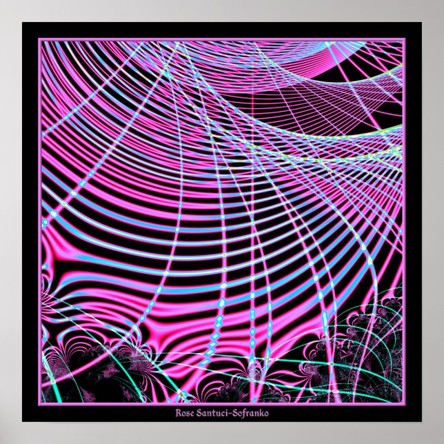 Affiches Fluorescent Neon Web Fractal (Devant)