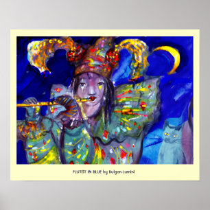 Affiches FLUTIST IN BLUE / Venetian Carnival Night