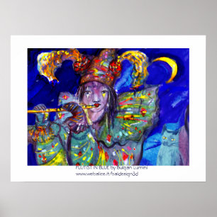 Affiches FLUTISTE EN BLEU / Nuit de Carnaval Vénitien