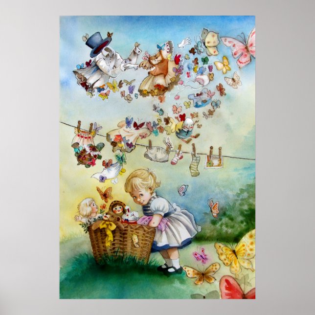 Affiches Flying High Imaginaire aquarelle Illustration Impr (Devant)