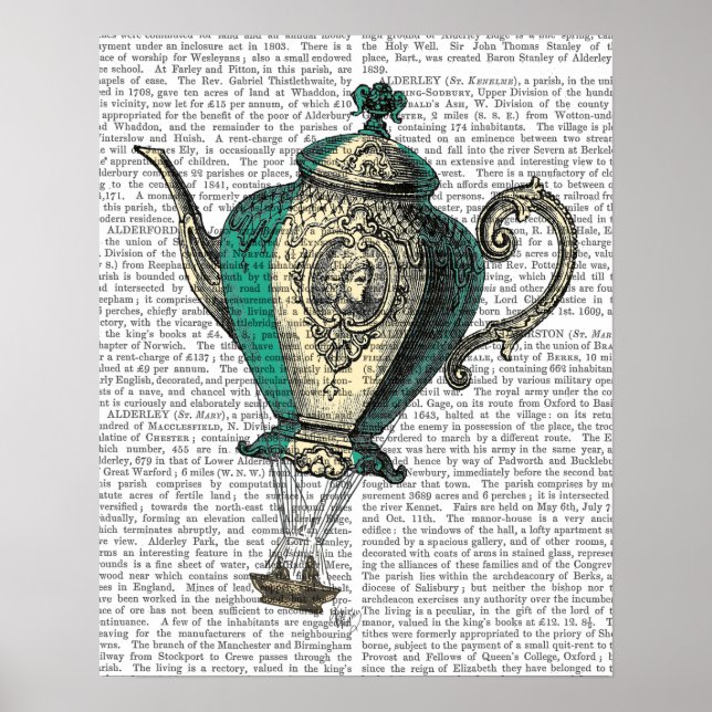 Affiches Flying Teapot 1 Green and Yellow (Devant)