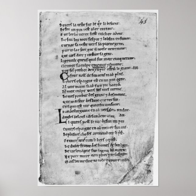 Affiches Fol.43 'Le chant de Roland' (Devant)