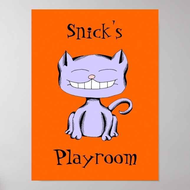 Affiches Fond personnalisé et texte Jouet assorti Snick Cat (Devant)