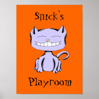 Affiches Fond personnalisé et texte Jouet assorti Snick Cat