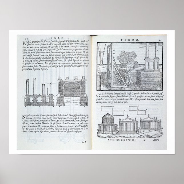 Affiches Fondements, de "Della Architettura", pub (Devant)