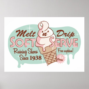 Affiches Fondre 'n' Drive Soft Serve Ice Cream Print