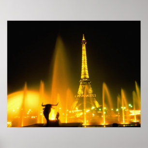 Affiches Fontaine à la célèbre Tour Eiffel Paris
