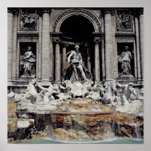 Affiches Fontaine de Trevi, construite 1732-62