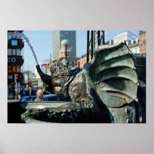 Affiches Fontaine du carré de l'Hôtel de Ville à Copenhague