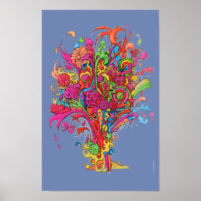 Affiches fontaine psychédélique (Devant)
